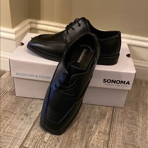 Sonoma Boys Matte Black Dress Shoes